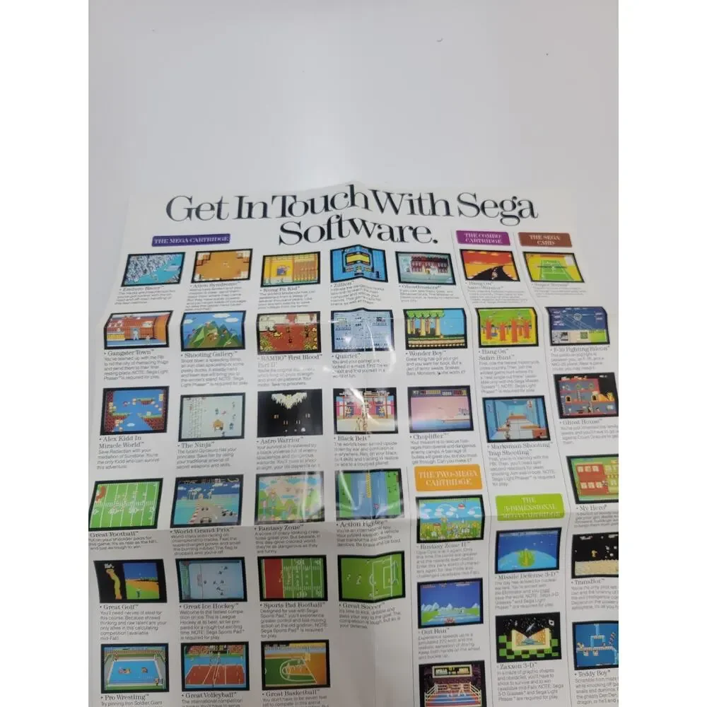 ¤ Take Hold Of The Sega Adventure Insert Poster 1987 ¤ Sega Master System SMS